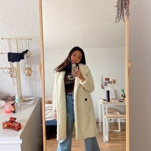 furcoat fauxfur coat Abercrombie sherpa jacket